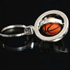 Keychain Ring Key Fob Ball Football Golfball 3D Sports Rotating Basketball