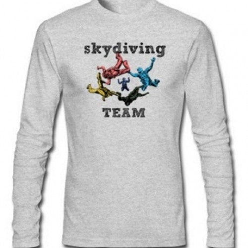 Tee Shirts Men Casual Clothing For Extreme Sports Fans-Skydiver Team Long Sleeve