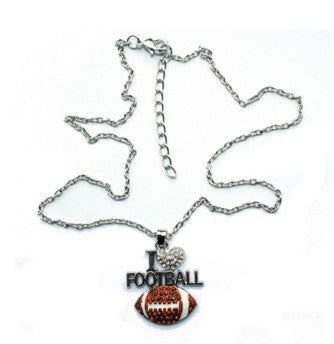 Football Charm Letter Word Pendant Necklace Sports Fashion Vintage